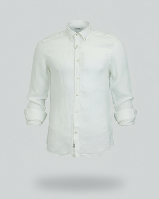 Buffon Linen Long Sleeve Shirt - White