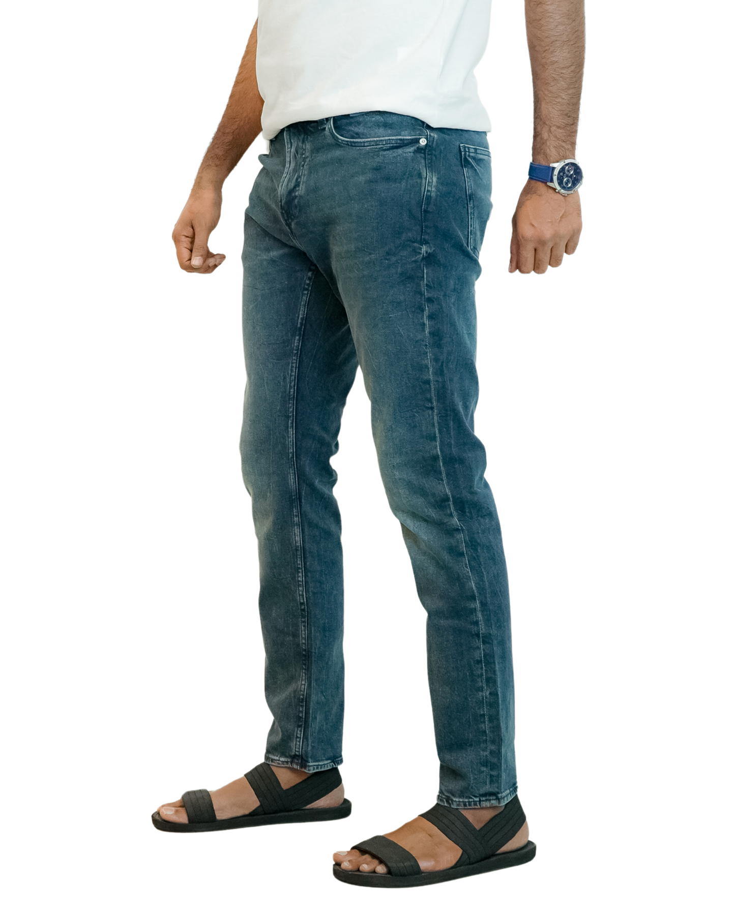 PNB Blue Men’s Slim Fit Washed Jeans