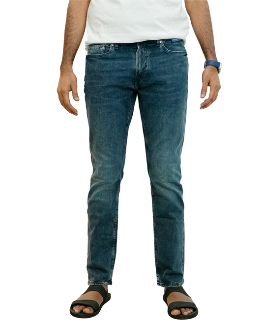 PNB Blue Men’s Slim Fit Washed Jeans