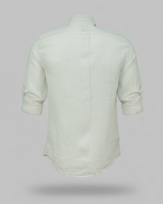 Buffon Linen Long Sleeve Shirt - White