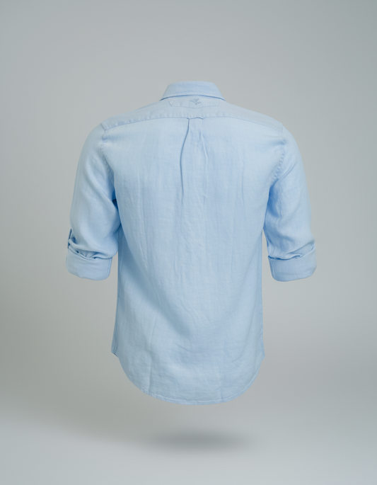 Buffon Linen Long Sleeve Shirt - Light Blue