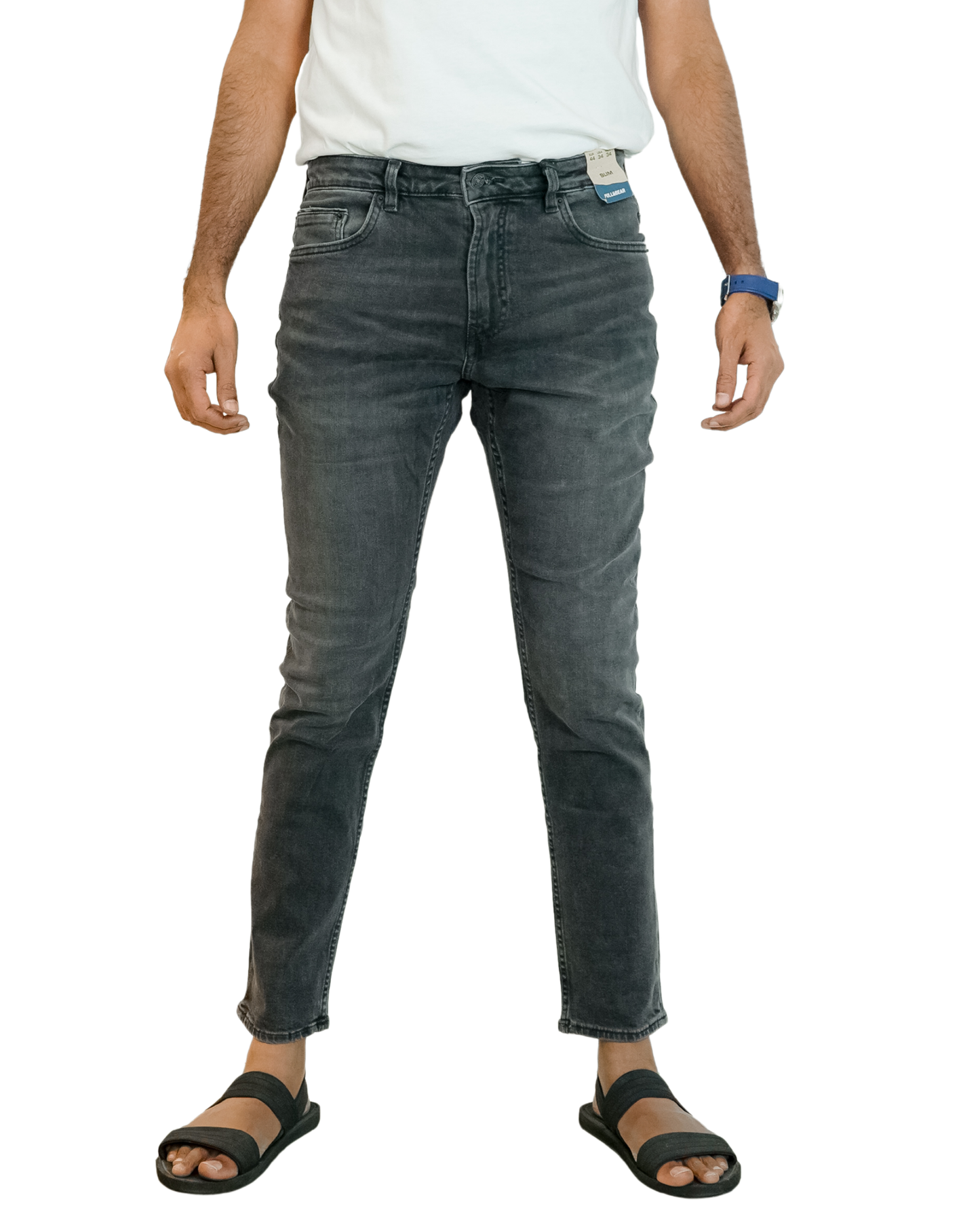 PNB Black Men’s Slim Fit Washed Jeans