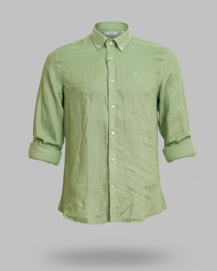 Buffon Linen Long Sleeve Shirt - Green